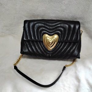 Escada quilted leather gold heart bag